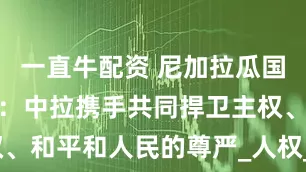 一直牛配资 尼加拉瓜国民议会议员：中拉携手共同捍卫主权、和平和人民的尊严_人权_发展_圆桌